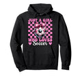 Just Who Loves Soccer Coquette Bow Hoodie - Fun Novelty Design for Adults