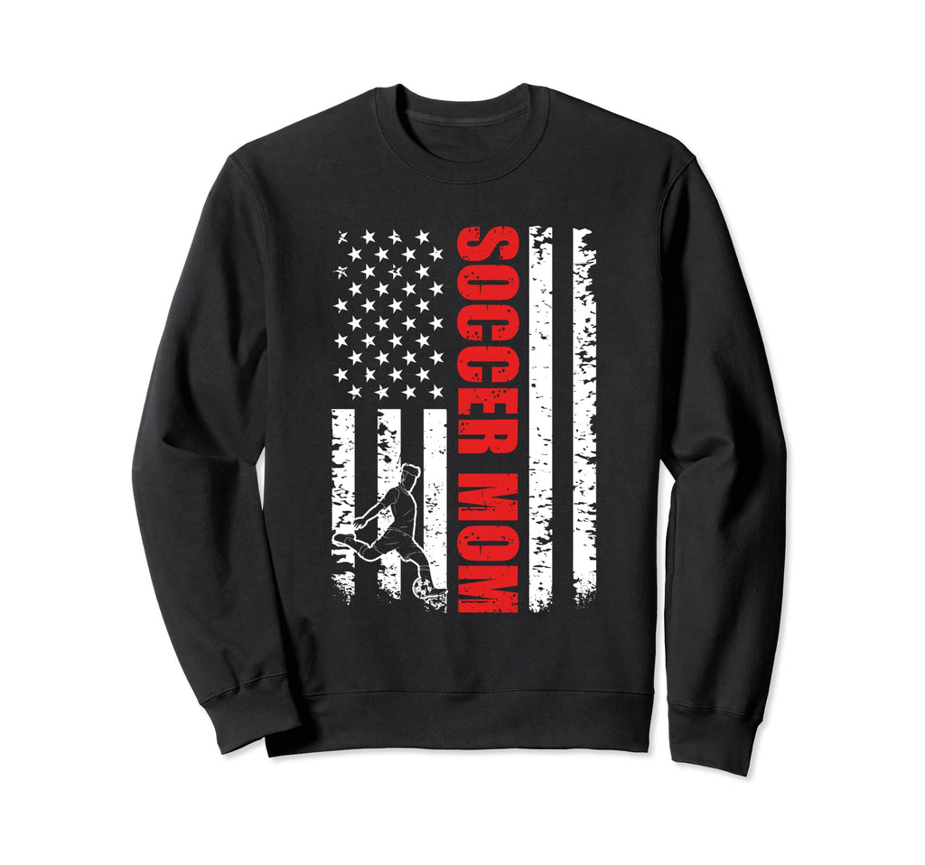 Mother Soccer Mom Sport Fan Usa Flag Sweatshirt - Streetwear Style Unisex