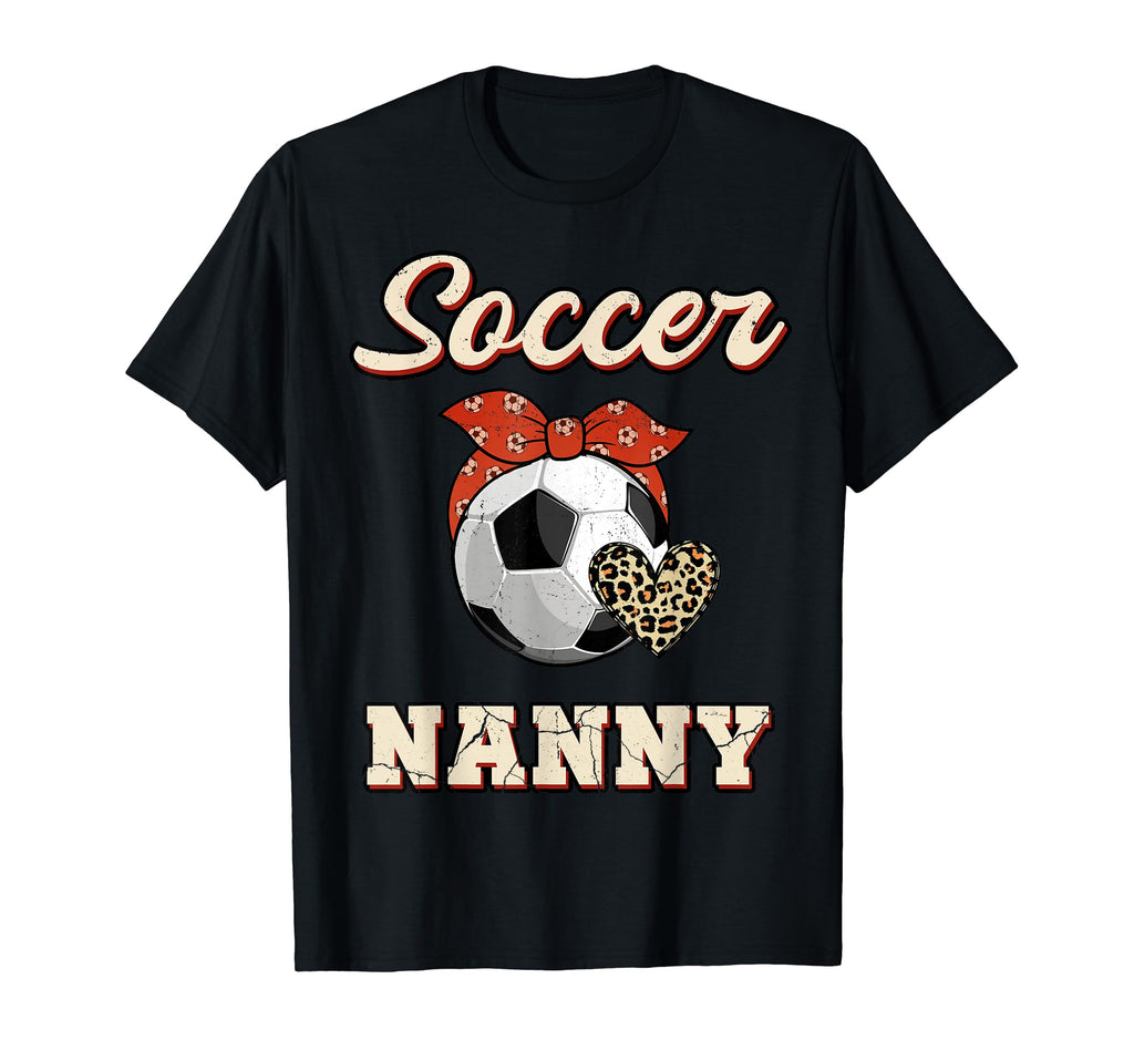 Soccer Nanny Bandana Leopard Heart T-Shirt - Streetwear Style for Adults