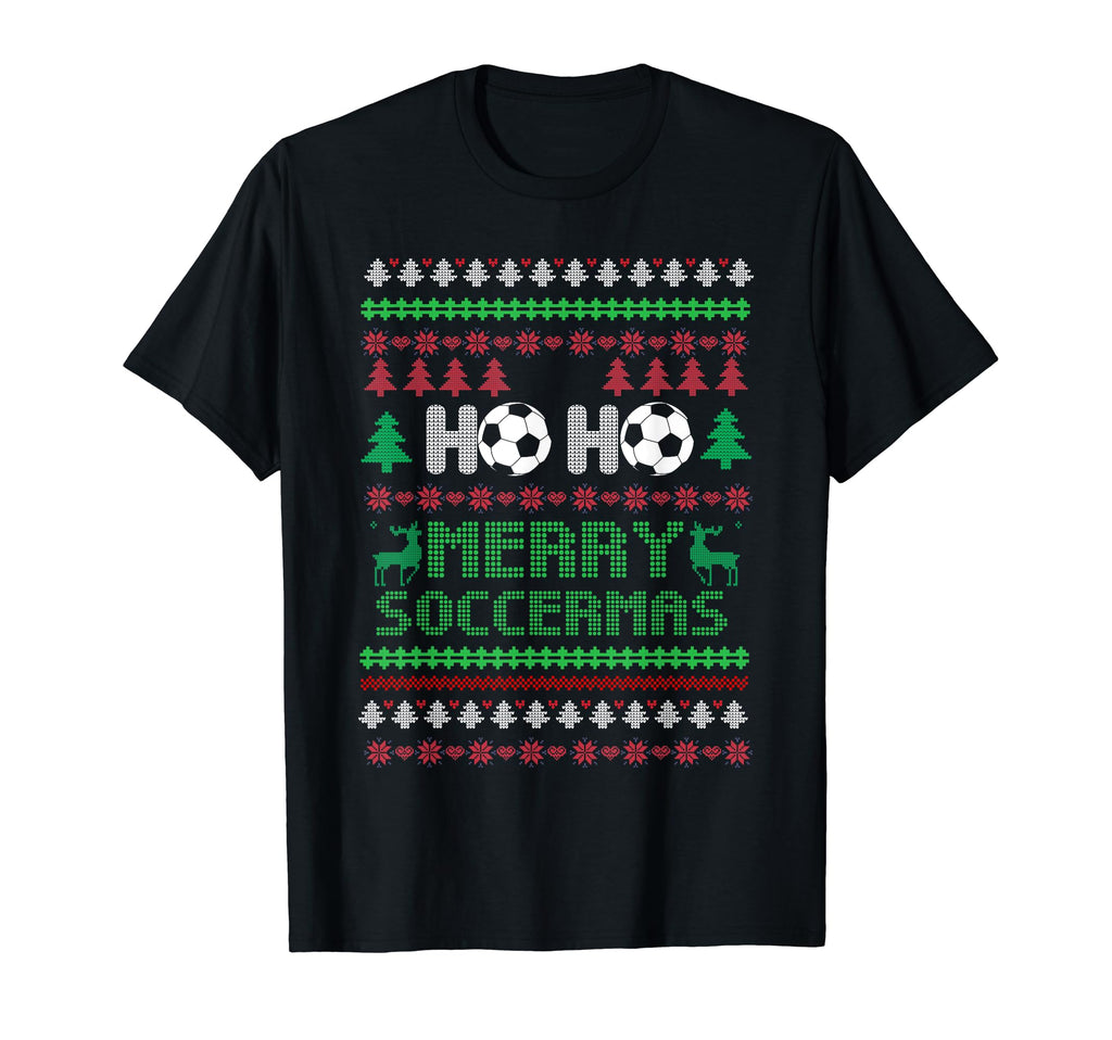 Soccer Goalkeeper Holiday Santa Claus T-Shirt - Graphic Print Unisex