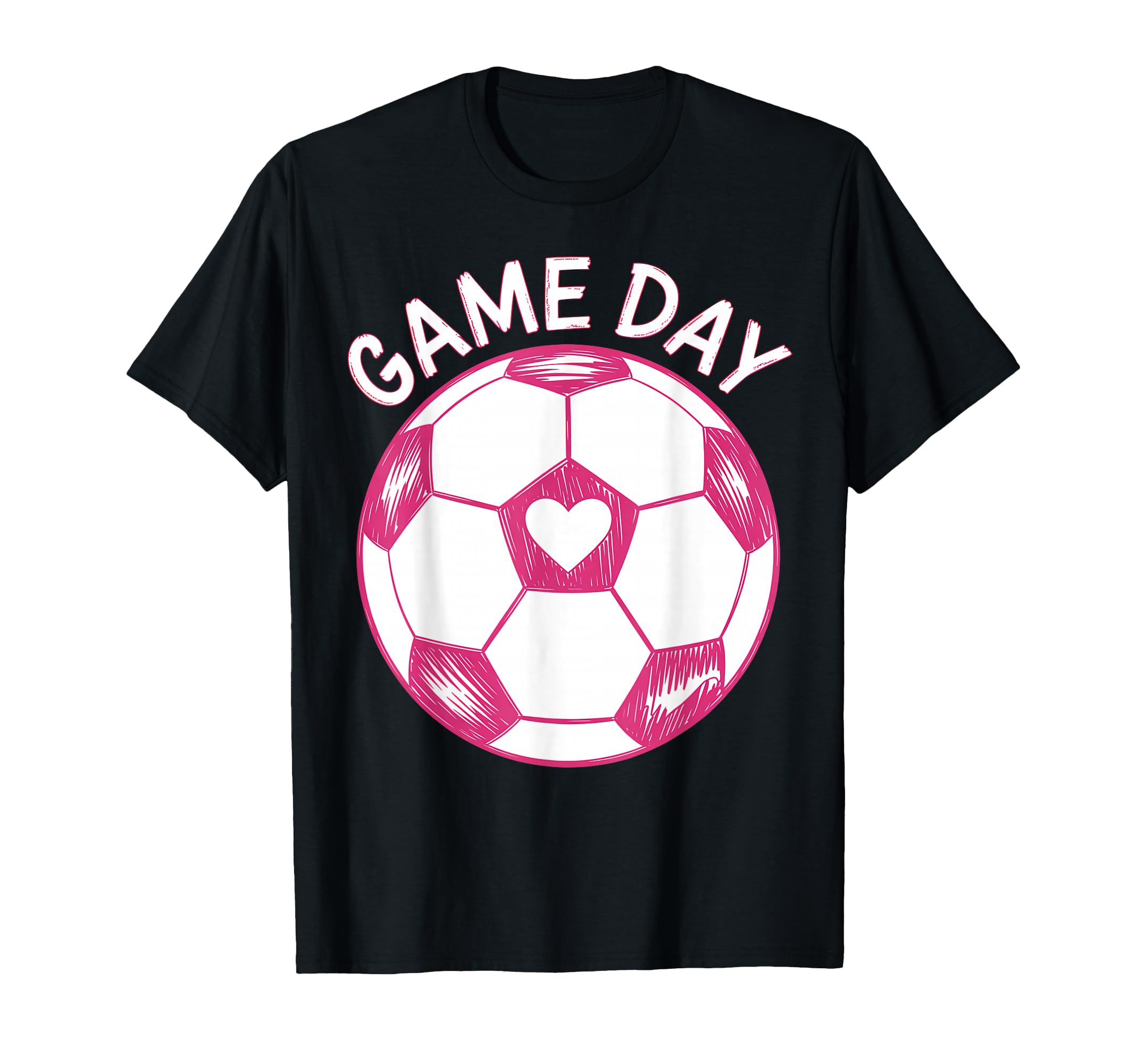 Womens Soccer Game Day Ladies Heart T-Shirt - Fun Novelty Design Men Women
