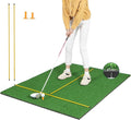 Tangkula Golf Hitting Mat, Artificial Turf Mat for Indoor/Outdoor Golf Practice Includes 2 Rubber Tees & 2 Alignment Sticks, Golf Training Mat for Home Backyard Garage