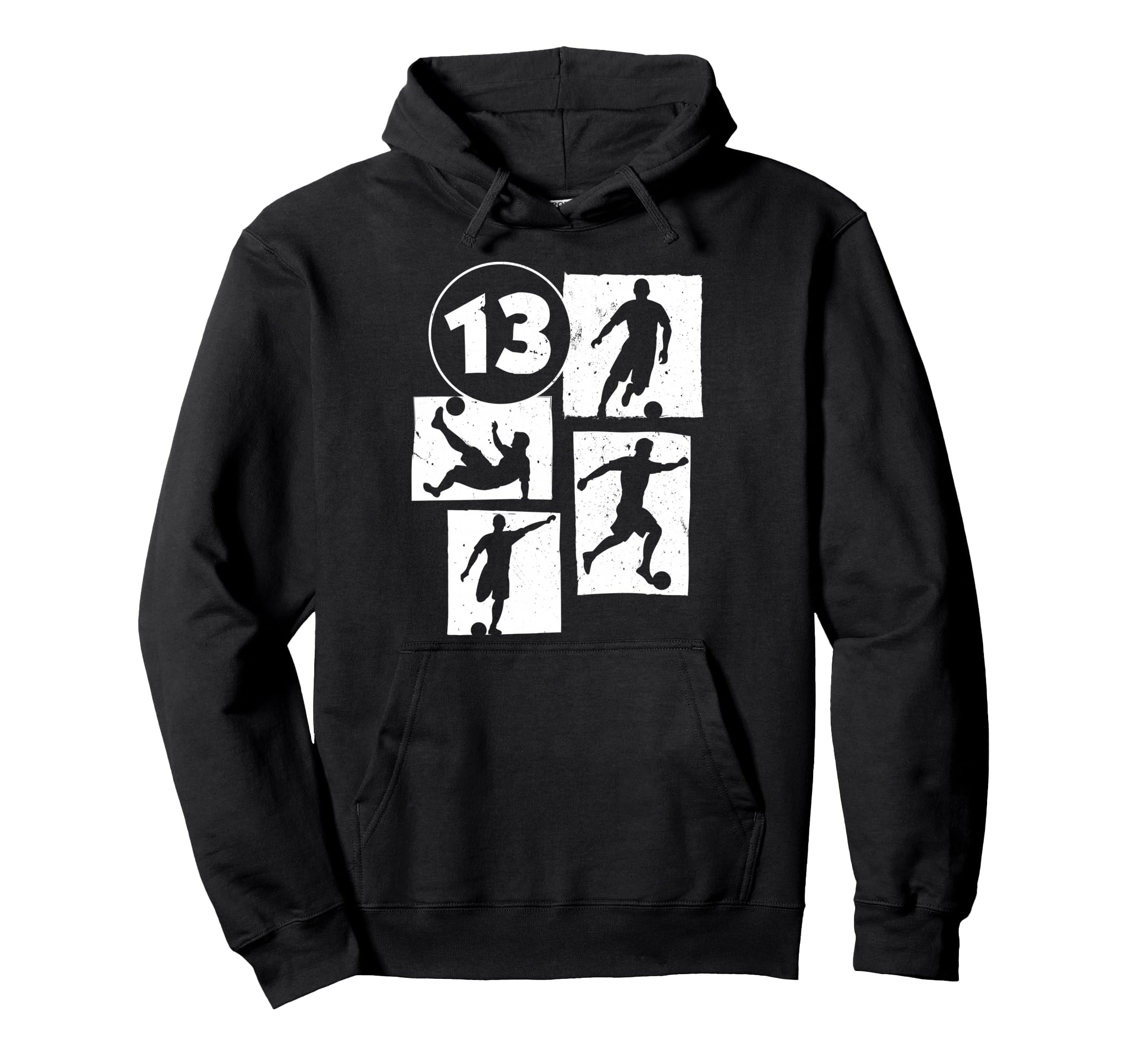 13Th Birthday Soccer Player Football Hoodie - Aesthetic Graphic Men Women