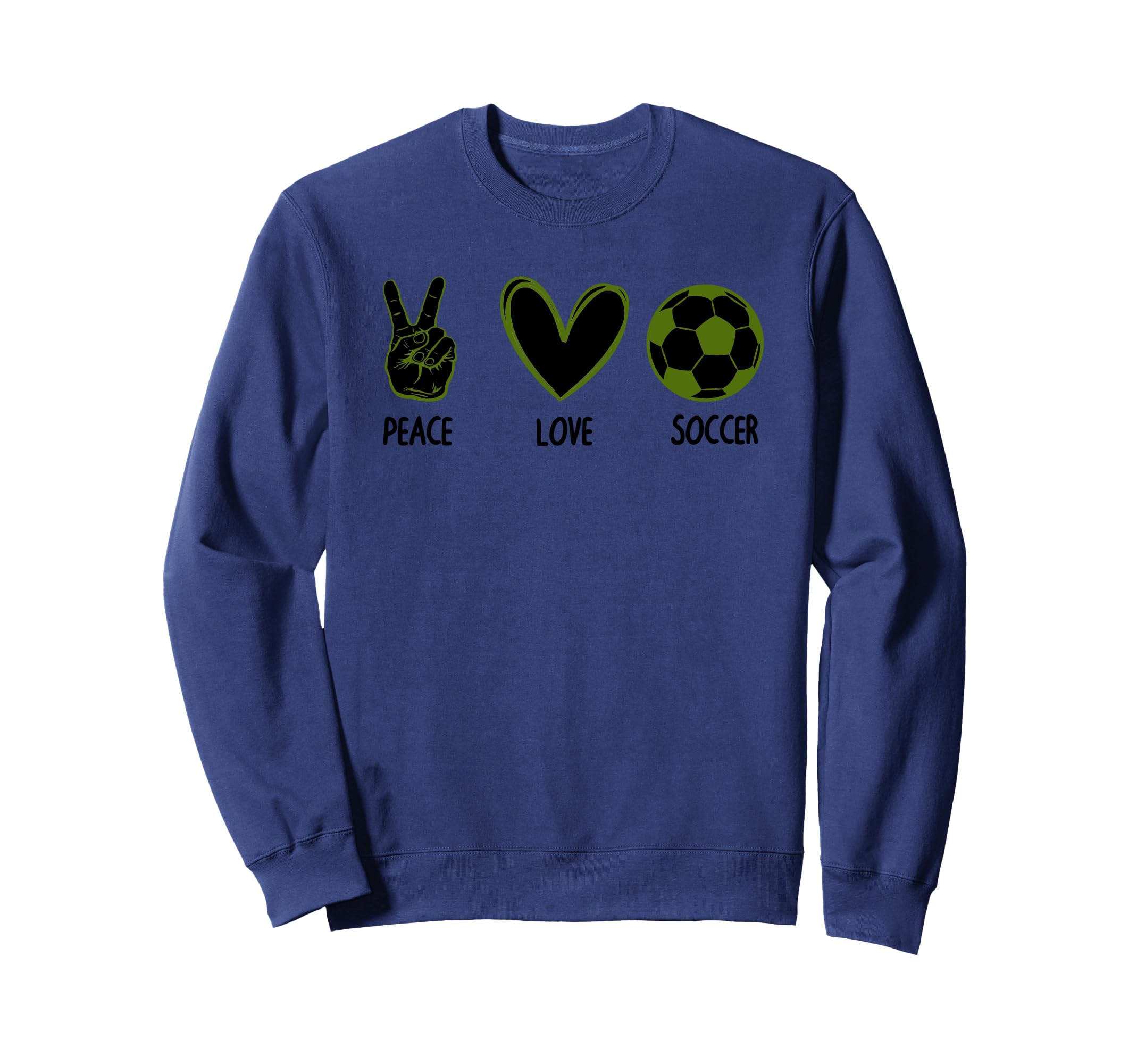 Soccer Peace Love Football Sports Sweatshirt - Aesthetic Graphic Unisex