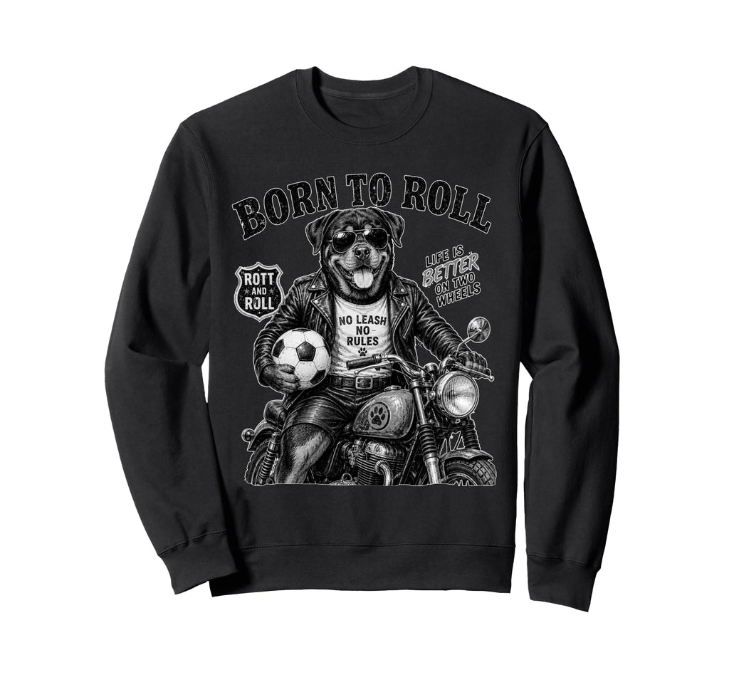 Rottweiler Motorbike Love Footbal Sweatshirt - Aesthetic Graphic Men Women