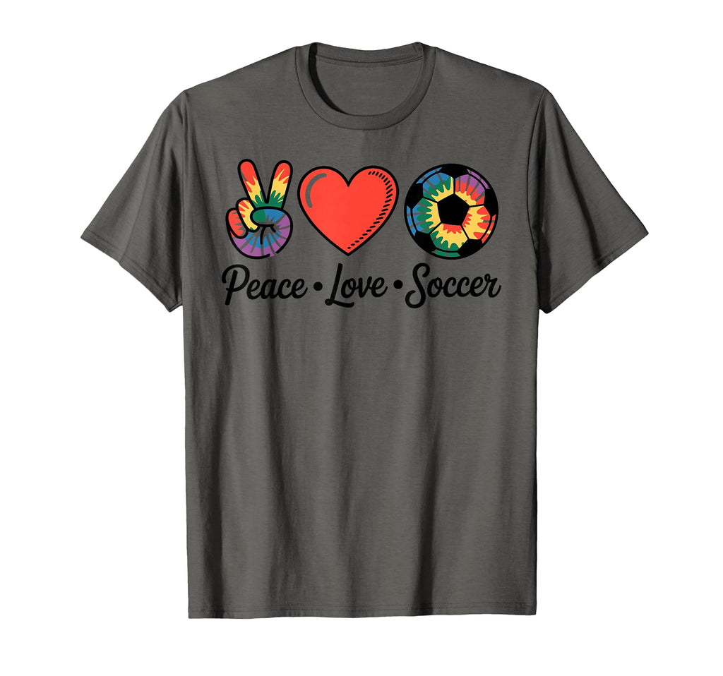 Peace Love Soccer Football Soccer T-Shirt - Aesthetic Graphic Men Women