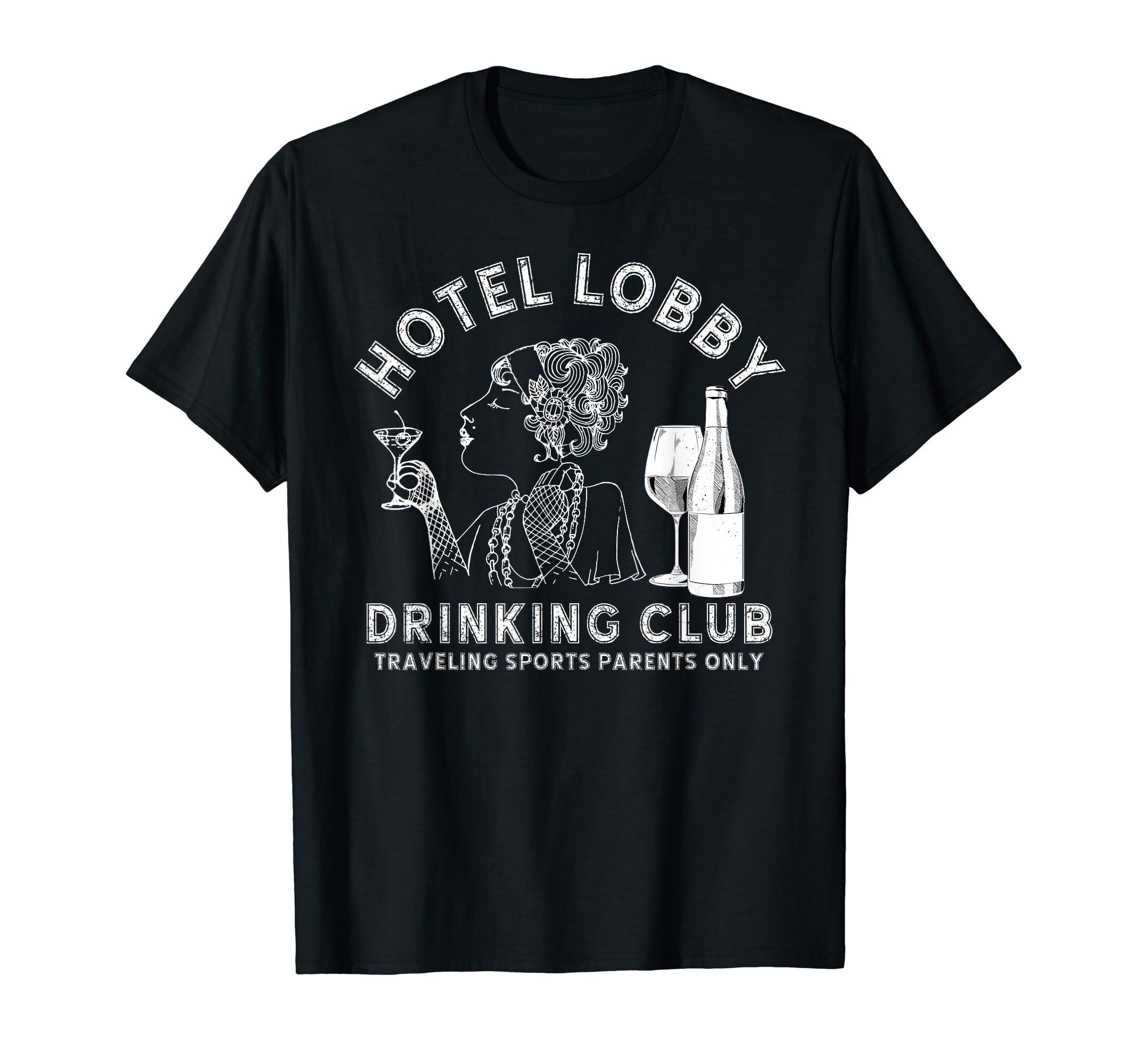 Hotel Lobby Drinking Club Traveling T-Shirt - Casual Everyday Wear Unisex