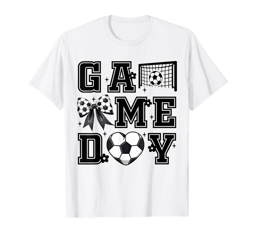 Soccer Game Day Coquette Bow Funny T-Shirt - Streetwear Style Unisex