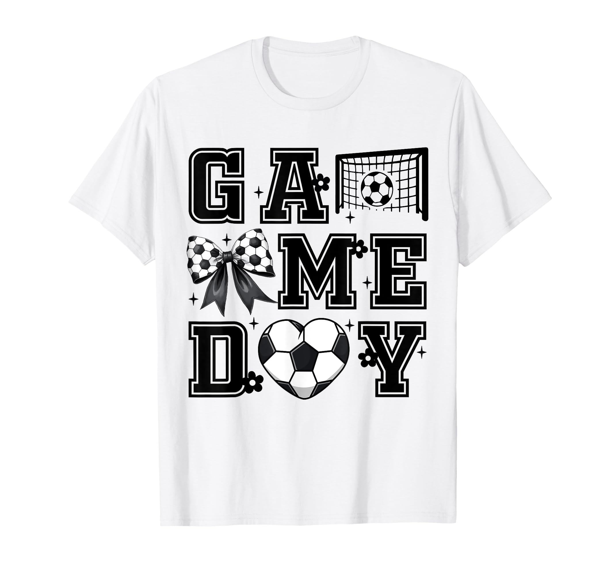 Soccer Game Day Coquette Bow Funny T-Shirt - Streetwear Style Unisex