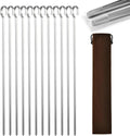 13.8" 12 Pack - Metal Flat Skewers Reusable Kabob Skewers BBQ Barbecue Skewers for Grilling, Stainless Steel