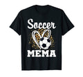 Soccer Grandma Leopard Heart Soccer T-Shirt - Fun Novelty Design Men Women