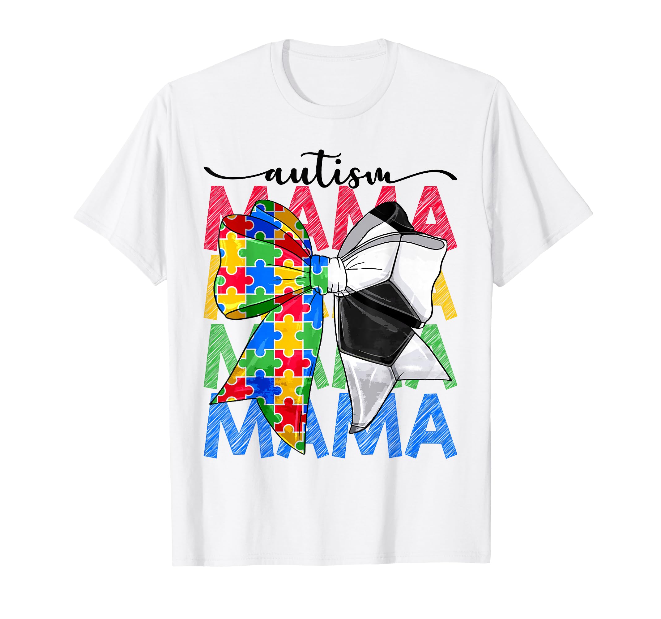 Autism Mama Autism Awareness Coquette T-Shirt - Minimalist Print Unisex