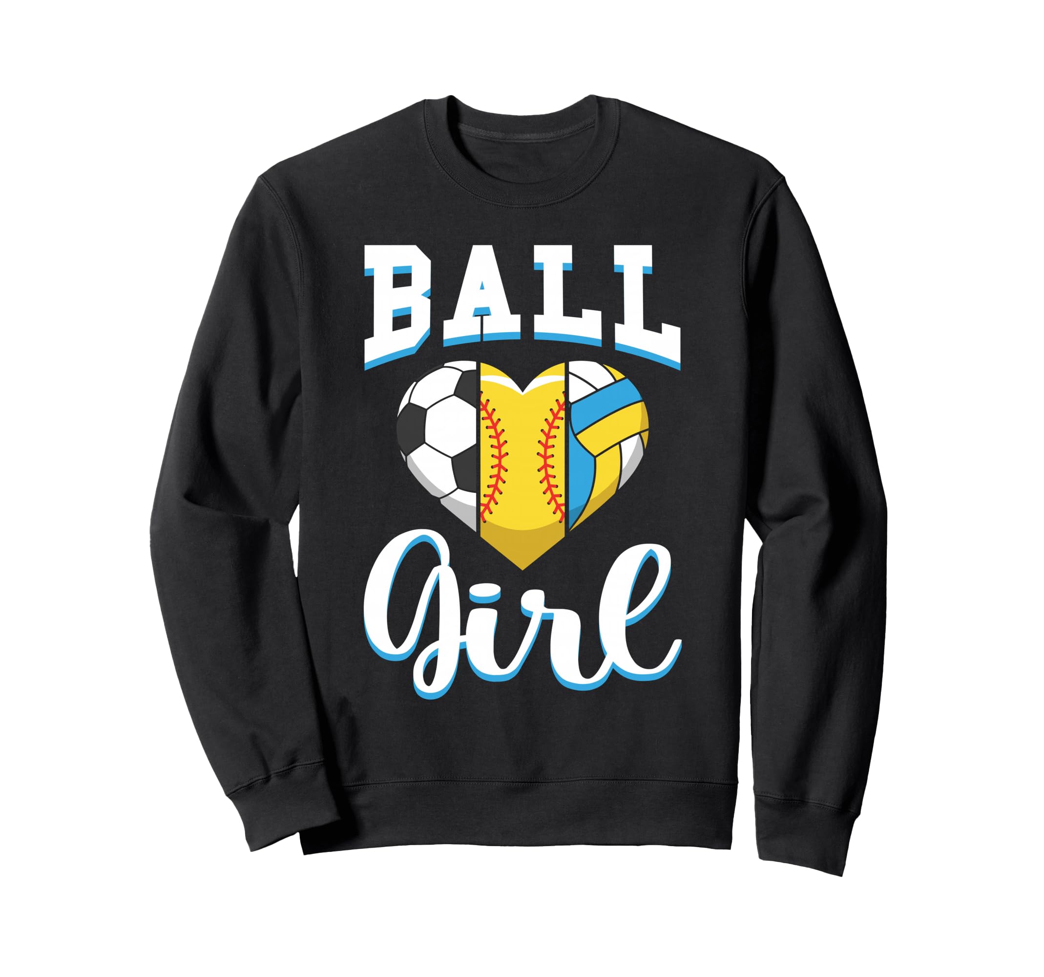 Ball Sports Heart Soccer Softball Sweatshirt - Graphic Print Men Women