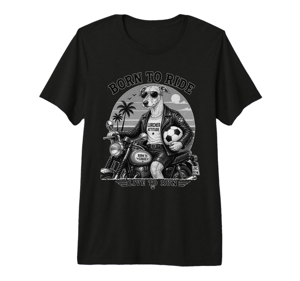 Lurcher Motorbike Love Footbal Soccer T-Shirt - Novelty Apparel Unisex