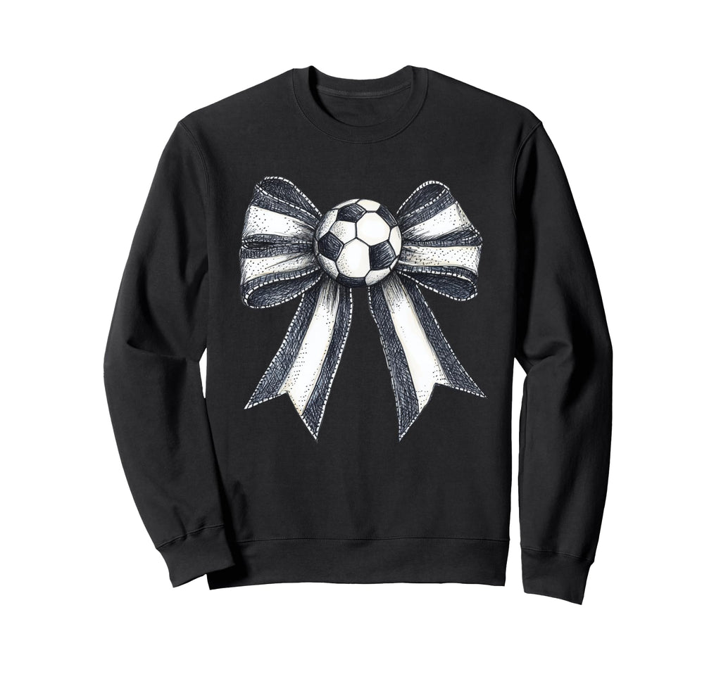 Soccer Coquette Bow Watercolor And Sweatshirt - Trendy Graphic Men Women