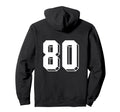 Number 80 Backside 80S 90S Team Hoodie - Minimalist Print for Adults