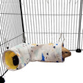 Large Caliber Guinea Pig Tunnel Hideout & Hammock, Rat Cage Corner Toy for Ferret Hedgehog Piggy to Hide and Shuttle (1. Tunnel-Dinosaur)
