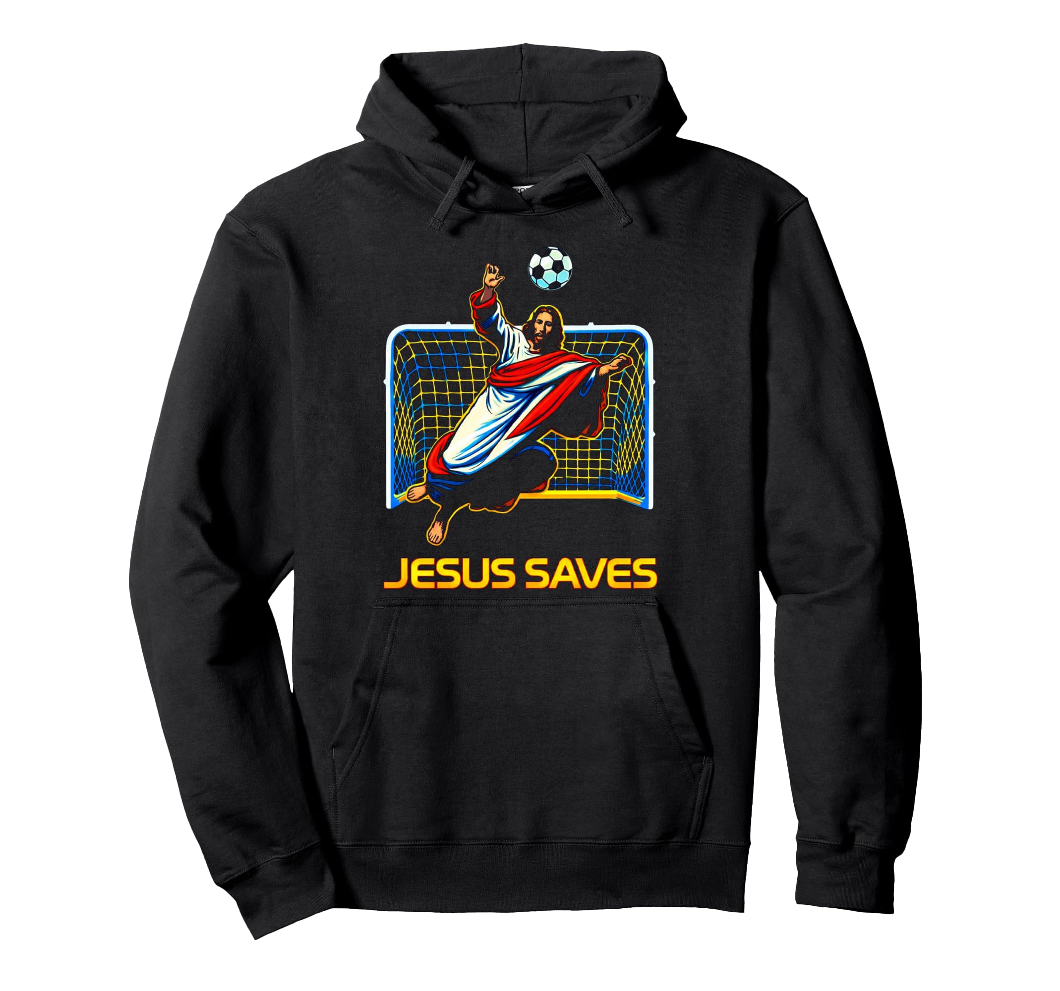 Jesus Saves Soccer Goalie Christian Faith Hoodie - Trendy Graphic Unisex