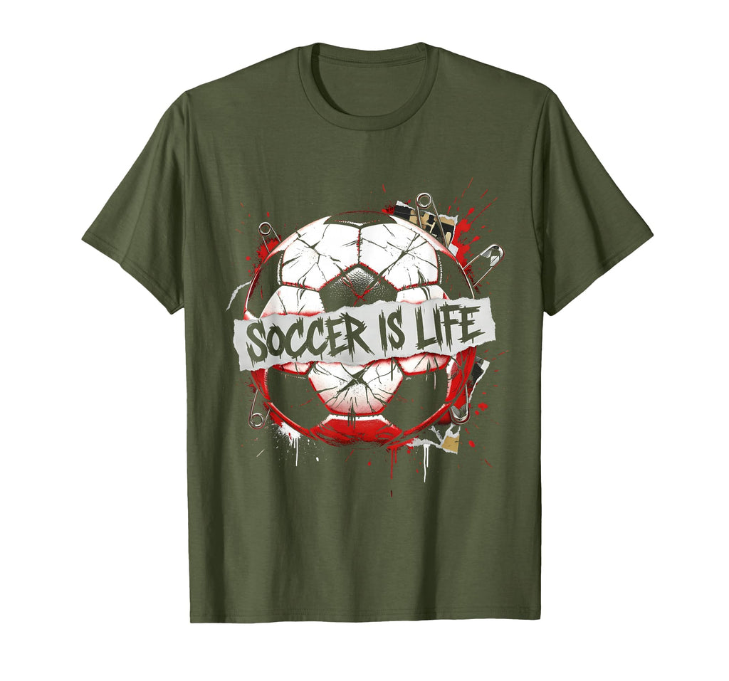 Soccer Is Life Bold True Fans T-Shirt - Streetwear Style for Adults
