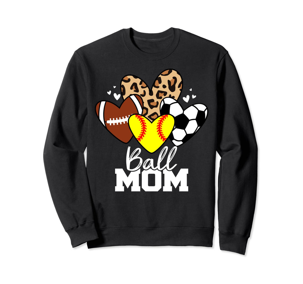 Ball Mom Funny Softball Soccer Sweatshirt - Streetwear Style for Adults