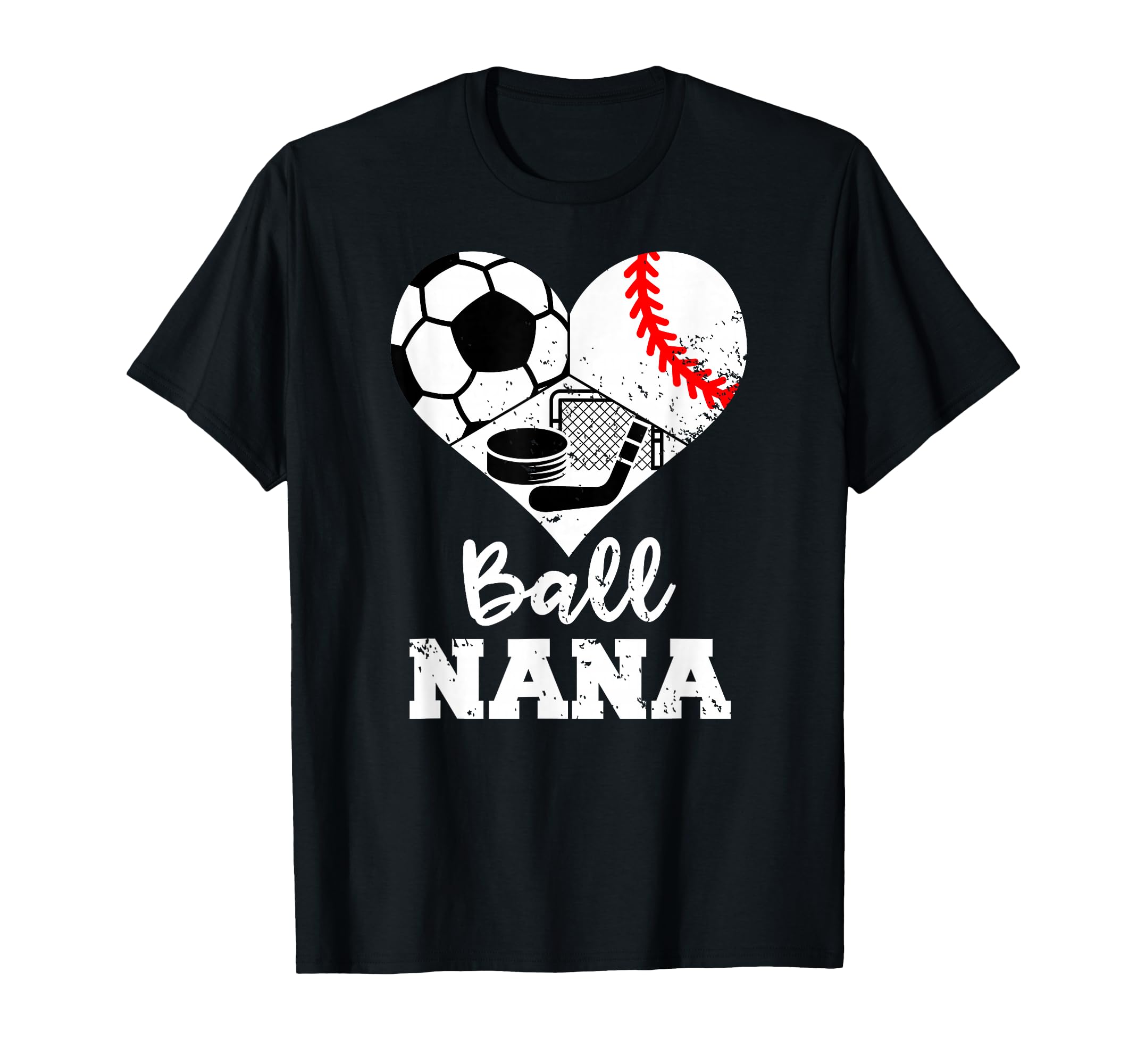 Ball Nana Heart Funny Soccer T-Shirt - Fun Novelty Design Men Women