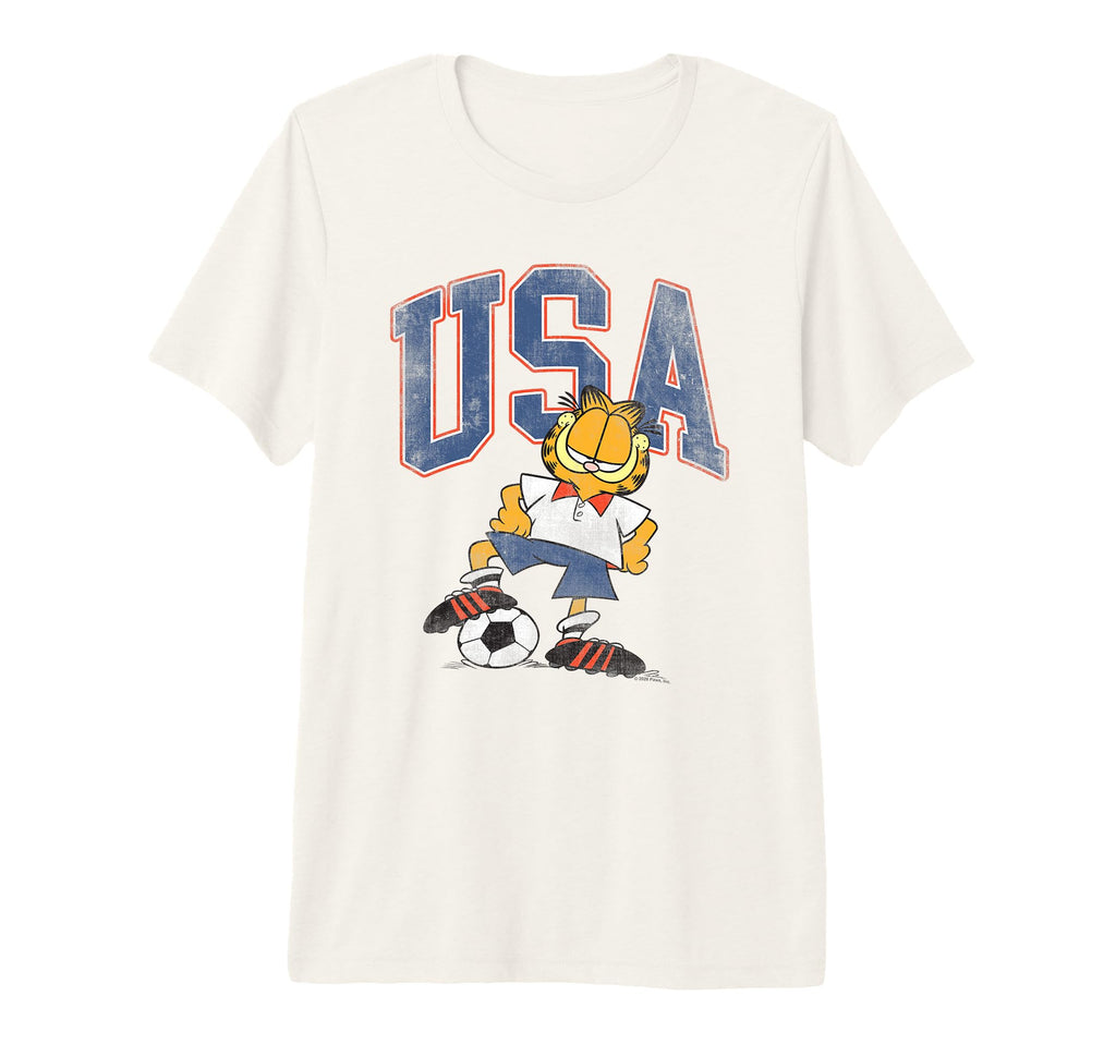 Garfield Soccer Usa Tri Blend T-Shirt - Aesthetic Graphic Men Women