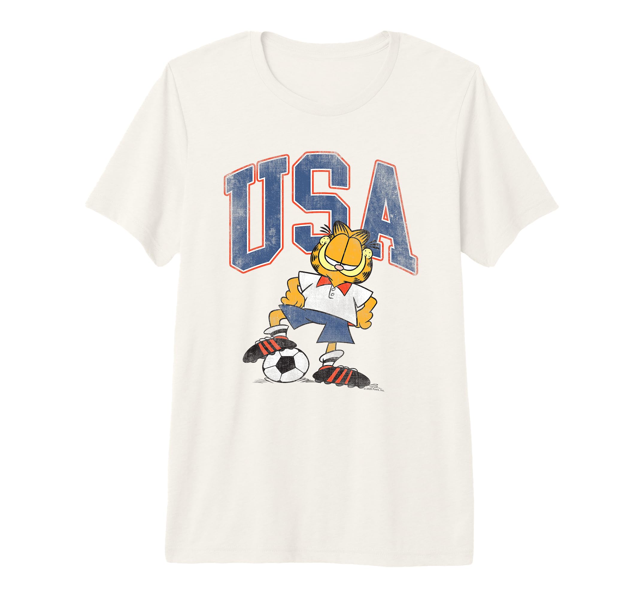 Garfield Soccer Usa Tri Blend T-Shirt - Aesthetic Graphic Men Women