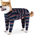 Dog Recovery Suit, Abdominal Wound After Surgery Wear, Prevent Licking Wounds, E-Collar & Cone Alternatives, Long Sleeve Postoperative Shirts Dog Pajamas Prevent Shedding(Large, Blue)