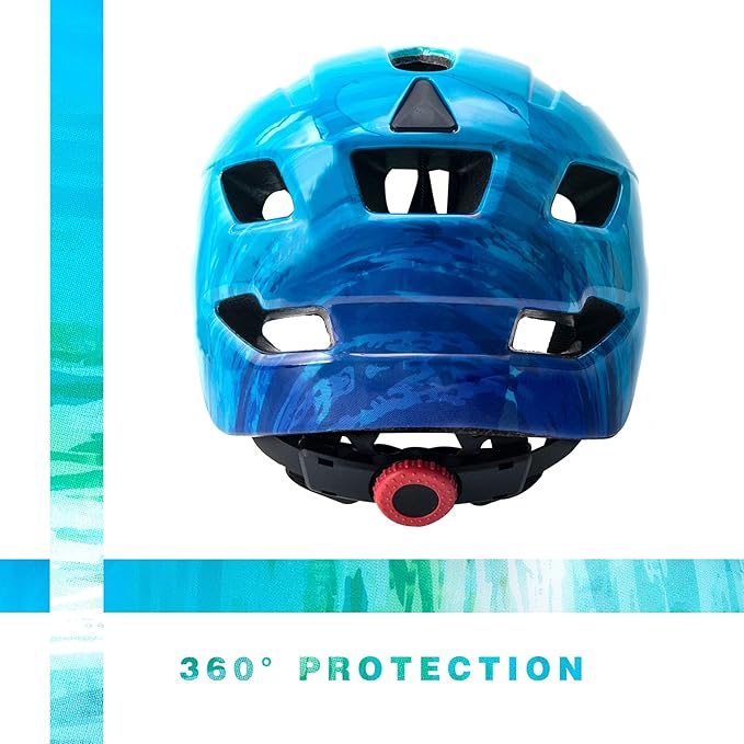 OnBros Kids Bike Helmet - Bike Helmets for 5-14 Boys or Girls with Visor, Children Bicycle Helmet for Skateboard Mountain Scooter Road Cycling, Lightweight and Adjustable 50-57CM