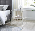 ONELUX 1626 Acrylic Bedside nightstand with Additional Shelf,Lucite Occasional Sofa Tables, Clear