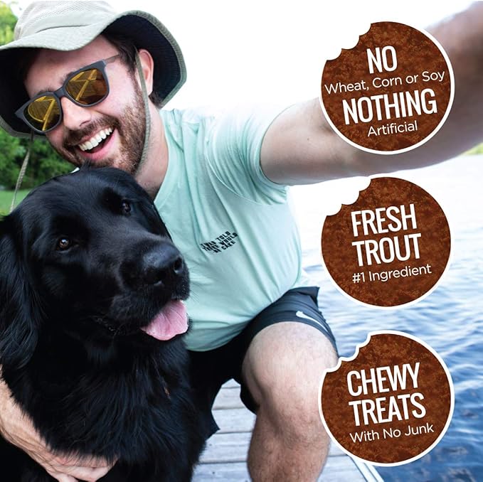 Smart Cookie All Natural Soft Dog Treats - Trout & Apple - Healthy Dog Treats for Allergies, Sensitive Stomachs - Chewy, Grain Free, Human-Grade, Made in The USA - 5oz Bag