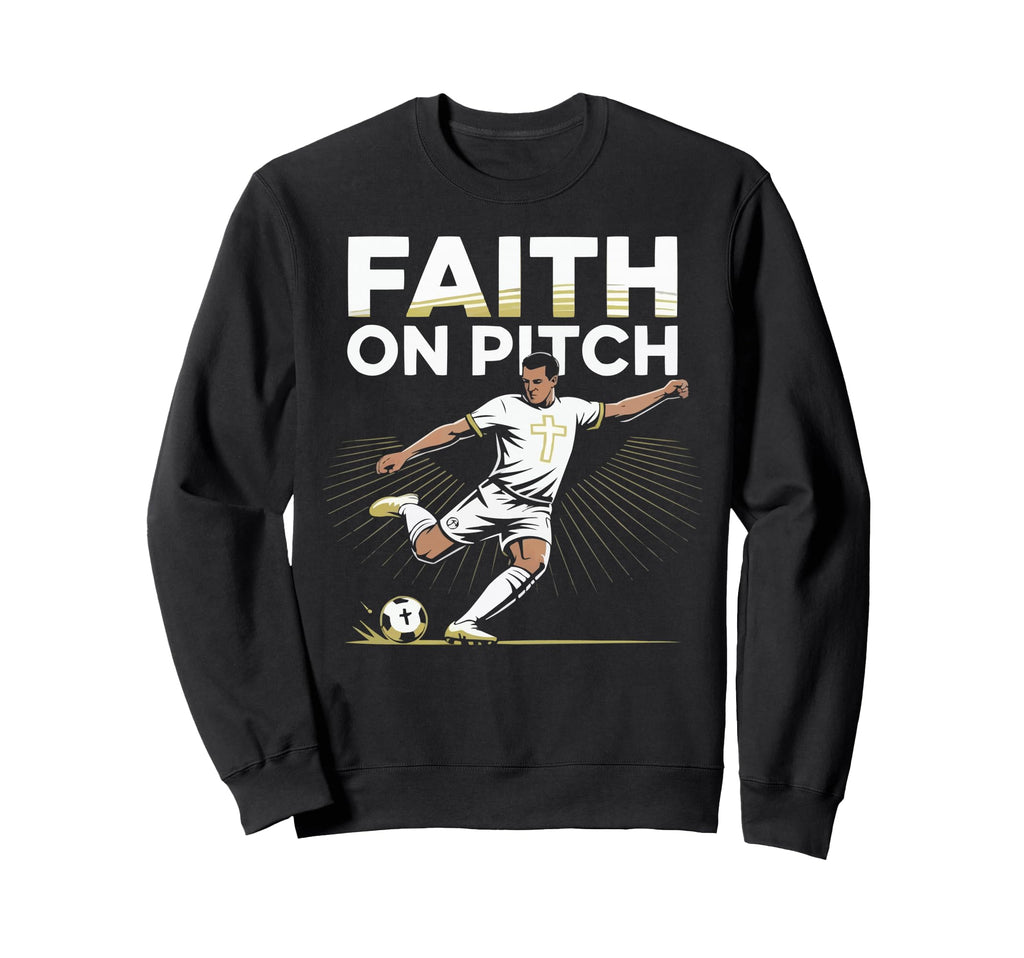 Christian Soccer Player Religious Sweatshirt - Trendy Graphic for Adults