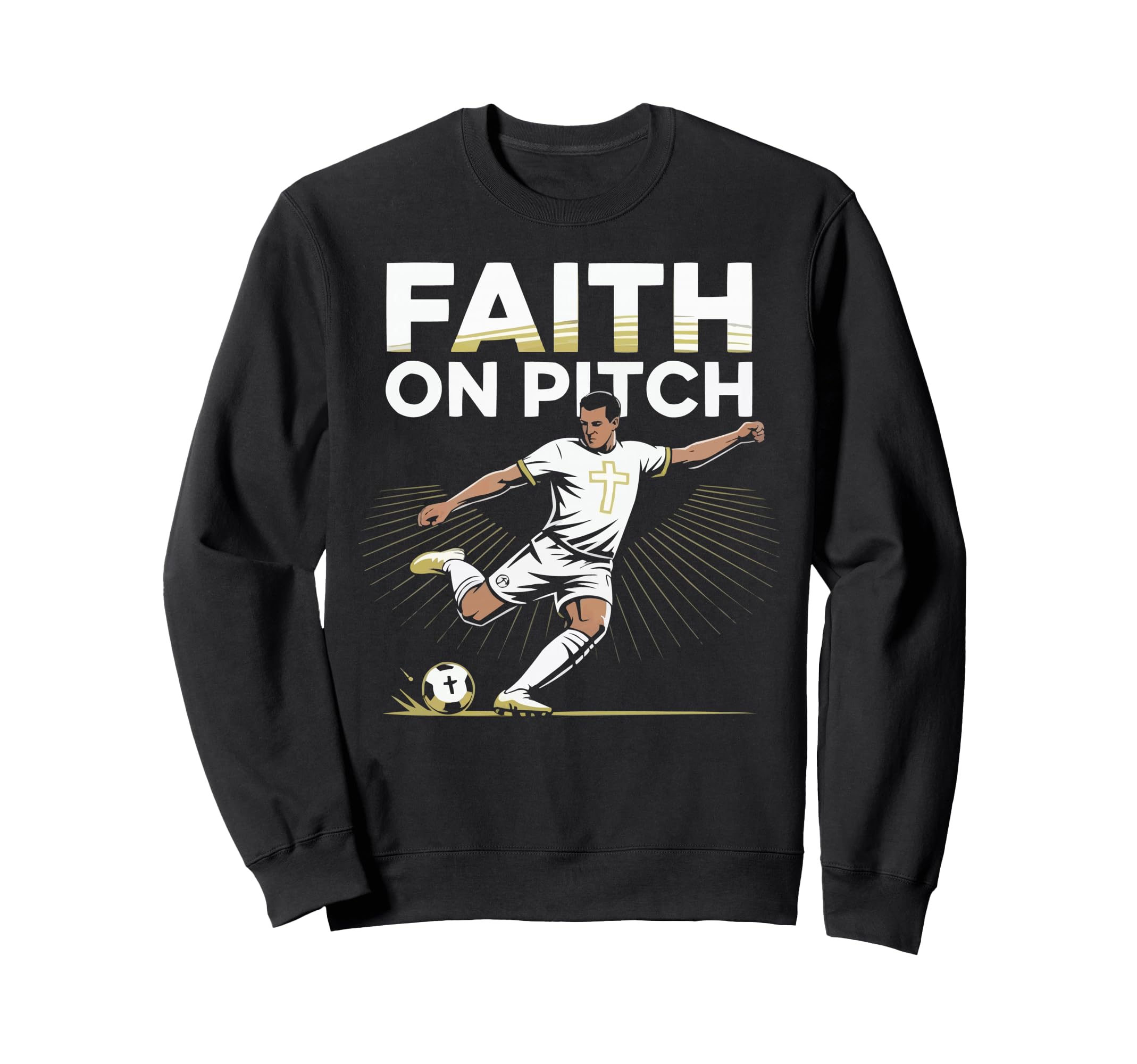Christian Soccer Player Religious Sweatshirt - Trendy Graphic for Adults