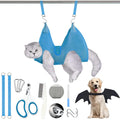 JIURUN Cat Grooming Hammock for Nail Trimming, Dog Grooming Hammock(S),Trimmer, Nail File, Pet Comb Bat Costume Wings for Cats Dogs