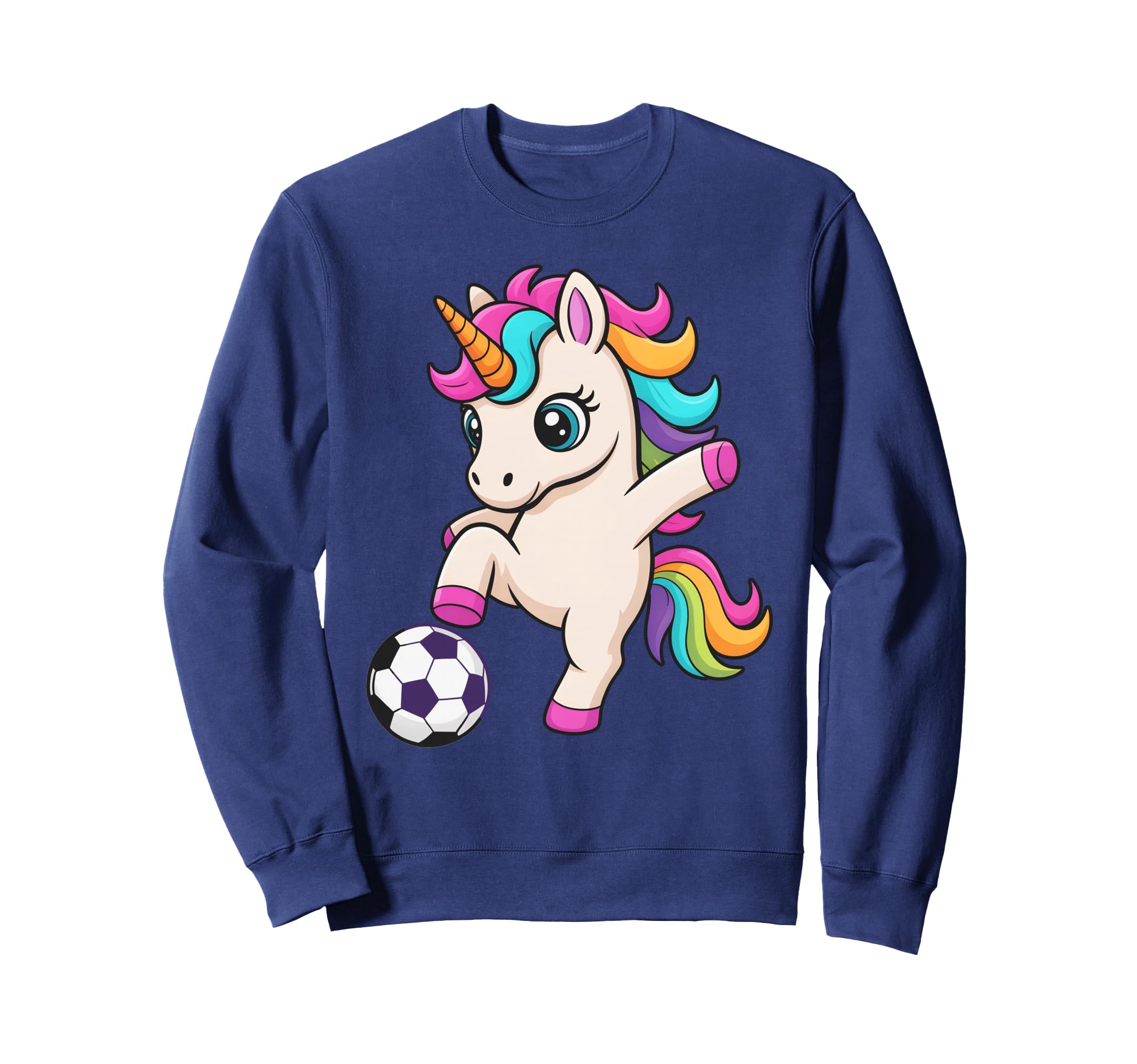 Kawaii Soccer Unicorn Just Who Sweatshirt - Casual Everyday Wear Unisex