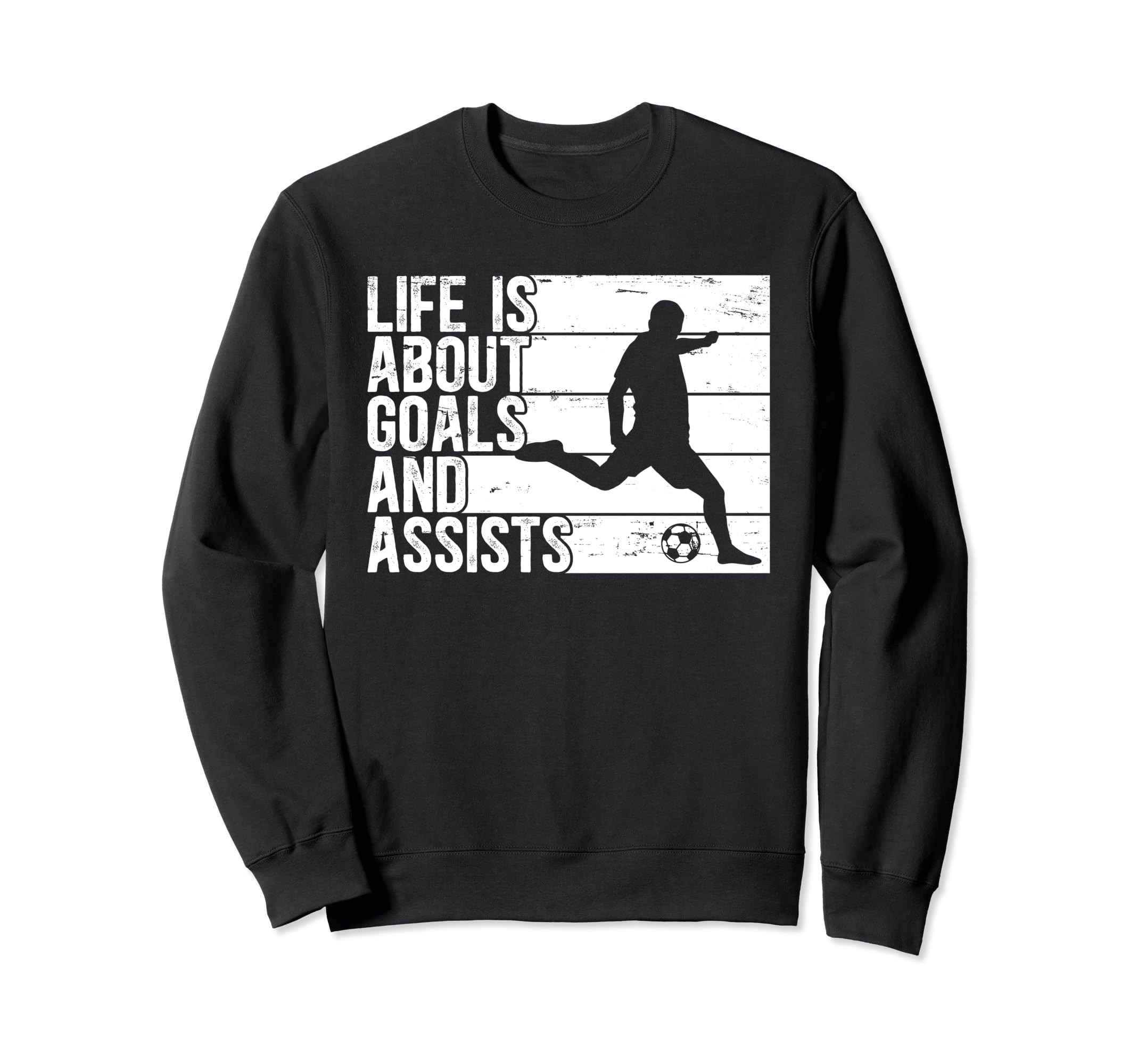 Life Is About Goals And Assists Sweatshirt - Minimalist Print for Adults