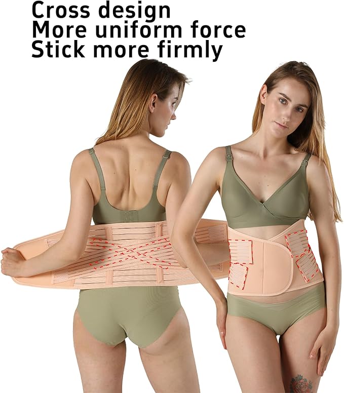 3 in 1 Postpartum Belly Band Post Partum for Women Abdominal Binder Surgery C Section Recovery Stomach Belly Wrap Belt