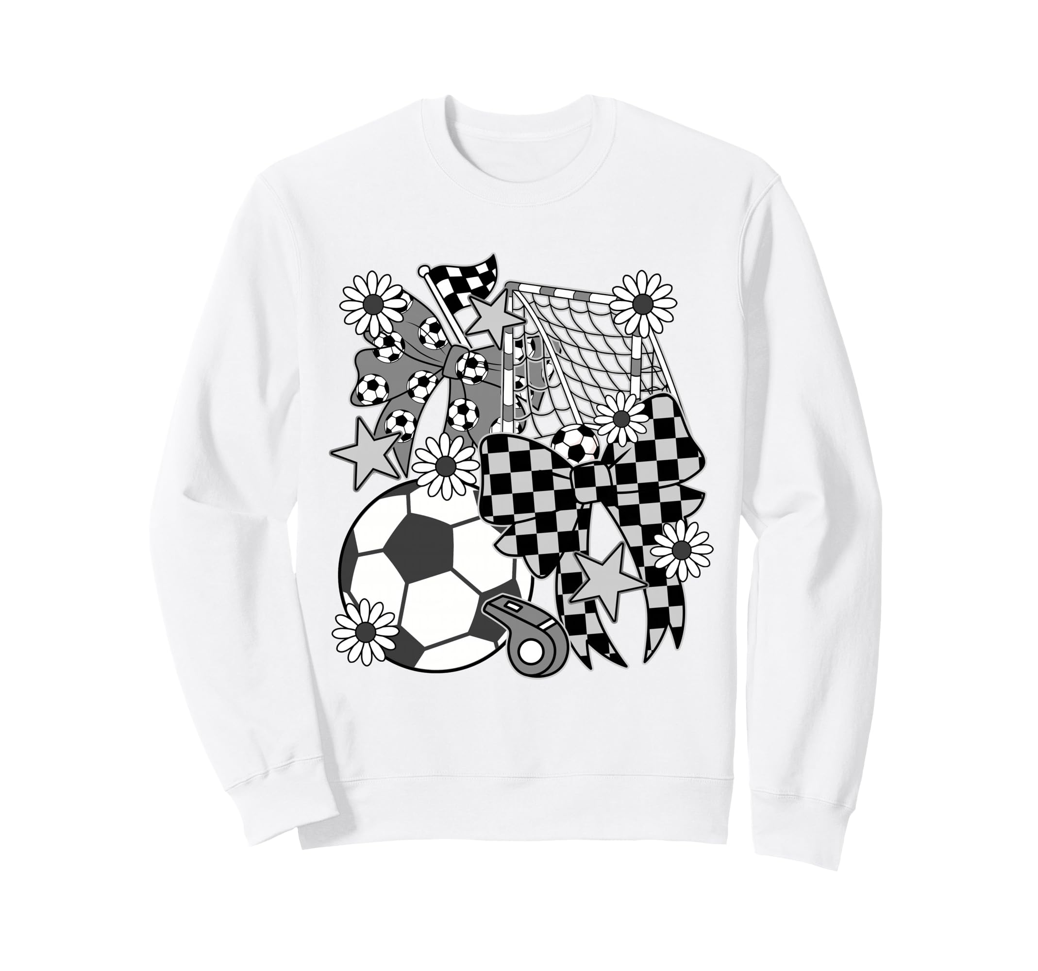 Soccer Ball Mama Coquette Bow Soccer Sweatshirt - Streetwear Style Unisex