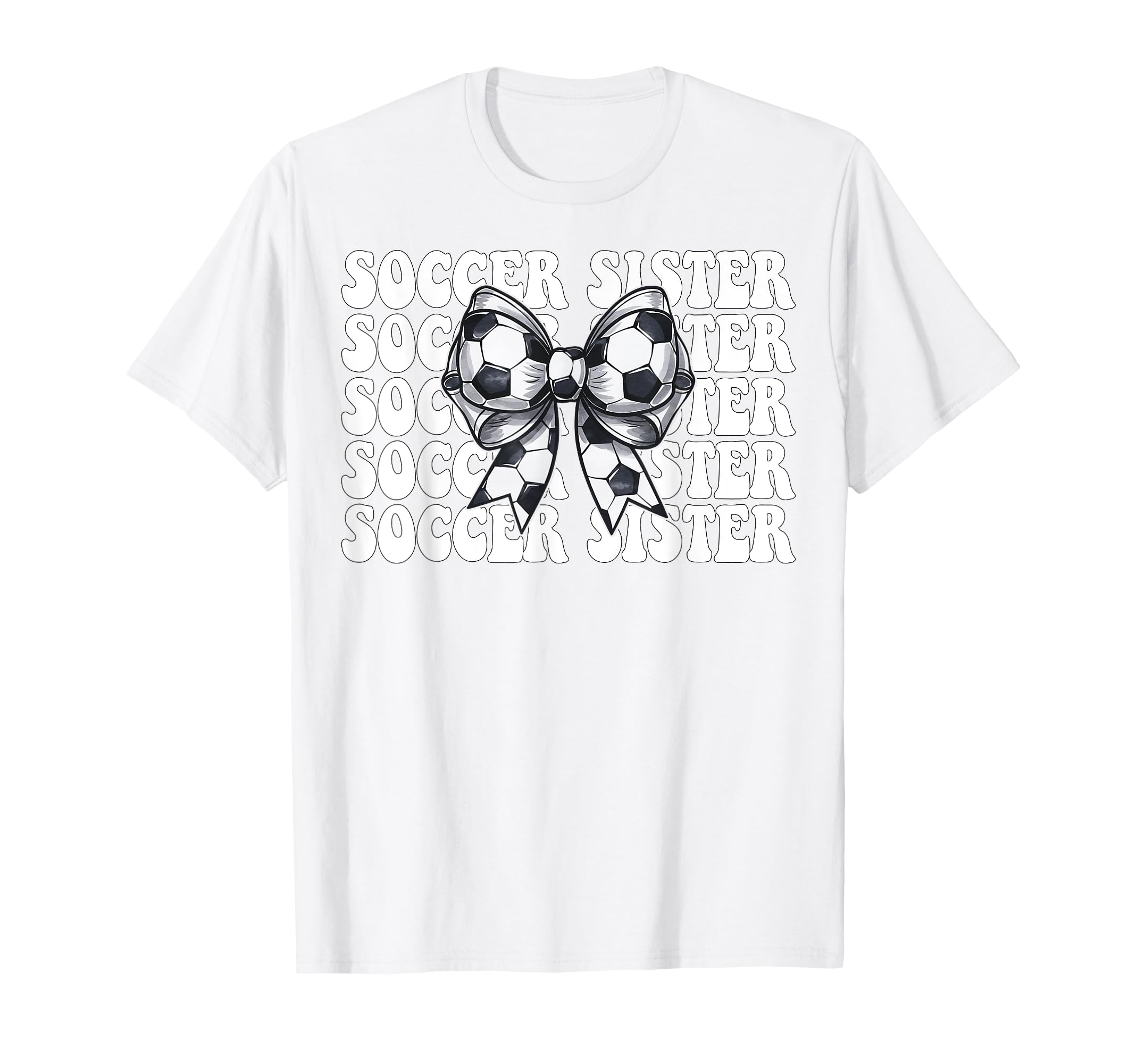 Soccer Sister Soccer Coquette Bow T-Shirt - Fun Novelty Design Unisex