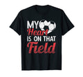 Heart Field Sports Football Ball Soccer T-Shirt - Fun Novelty Design Unisex
