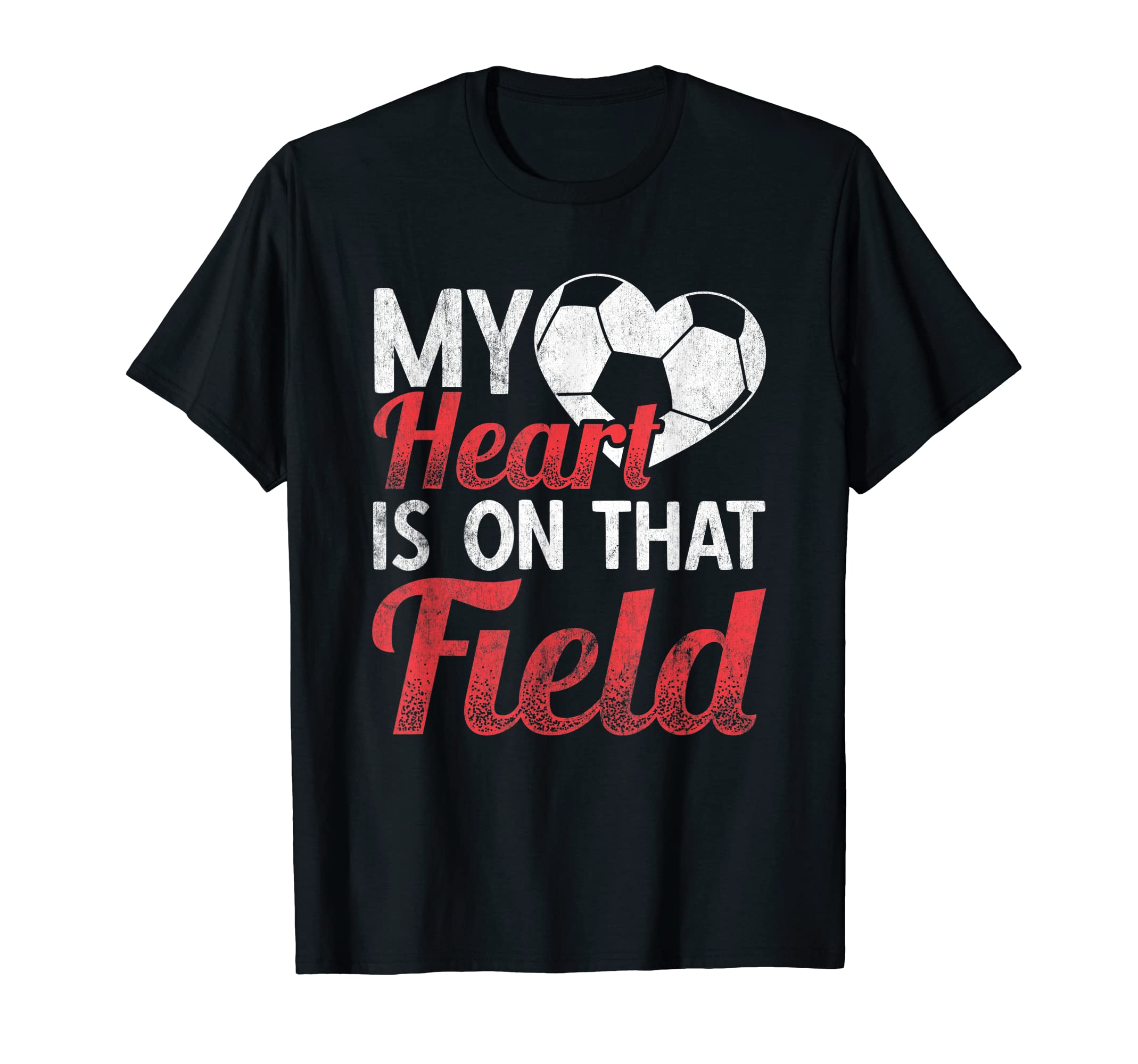 Heart Field Sports Football Ball Soccer T-Shirt - Trendy Graphic Unisex