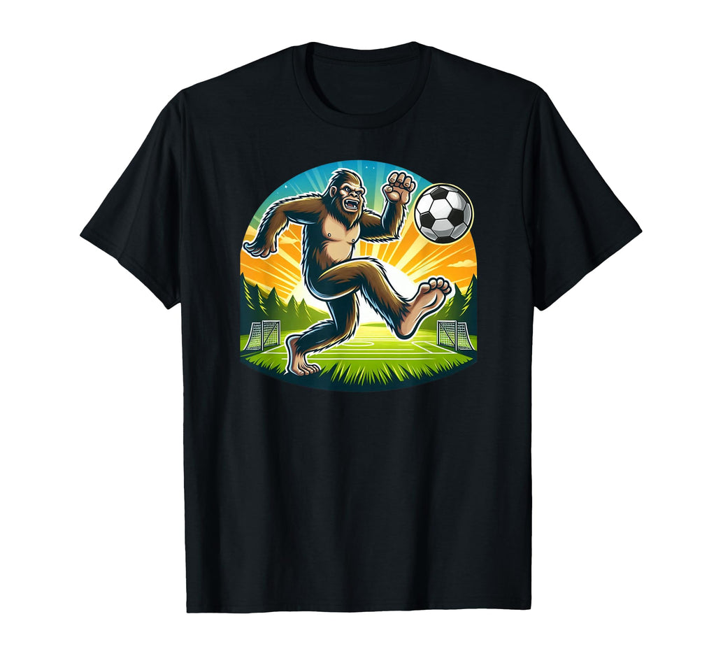 Soccer Bigfoot Playing Soccer T-Shirt - Novelty Apparel Unisex