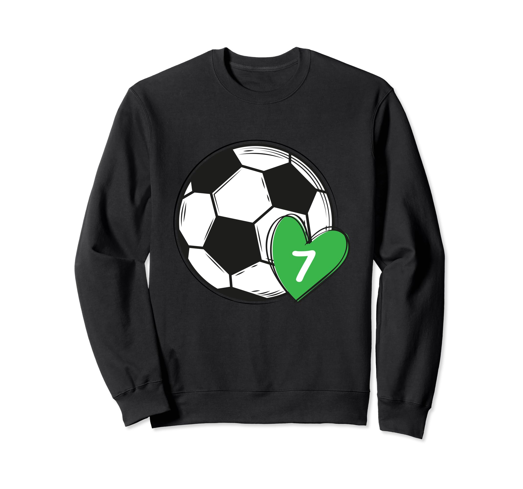 Funny Soccer Ball Number 7 Soccer Sweatshirt - Casual Everyday Wear Unisex