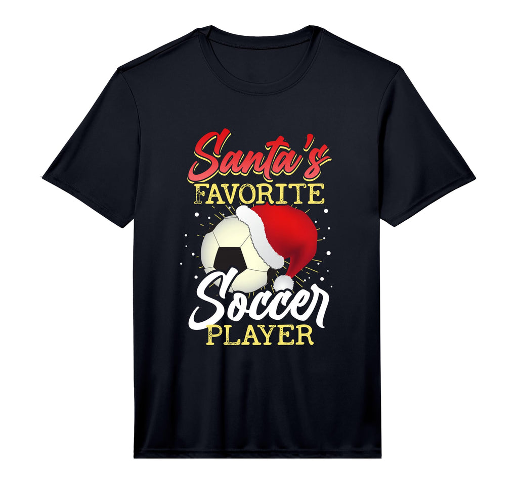 Santas Favorite Soccer Player T-Shirt - Novelty Apparel for Adults