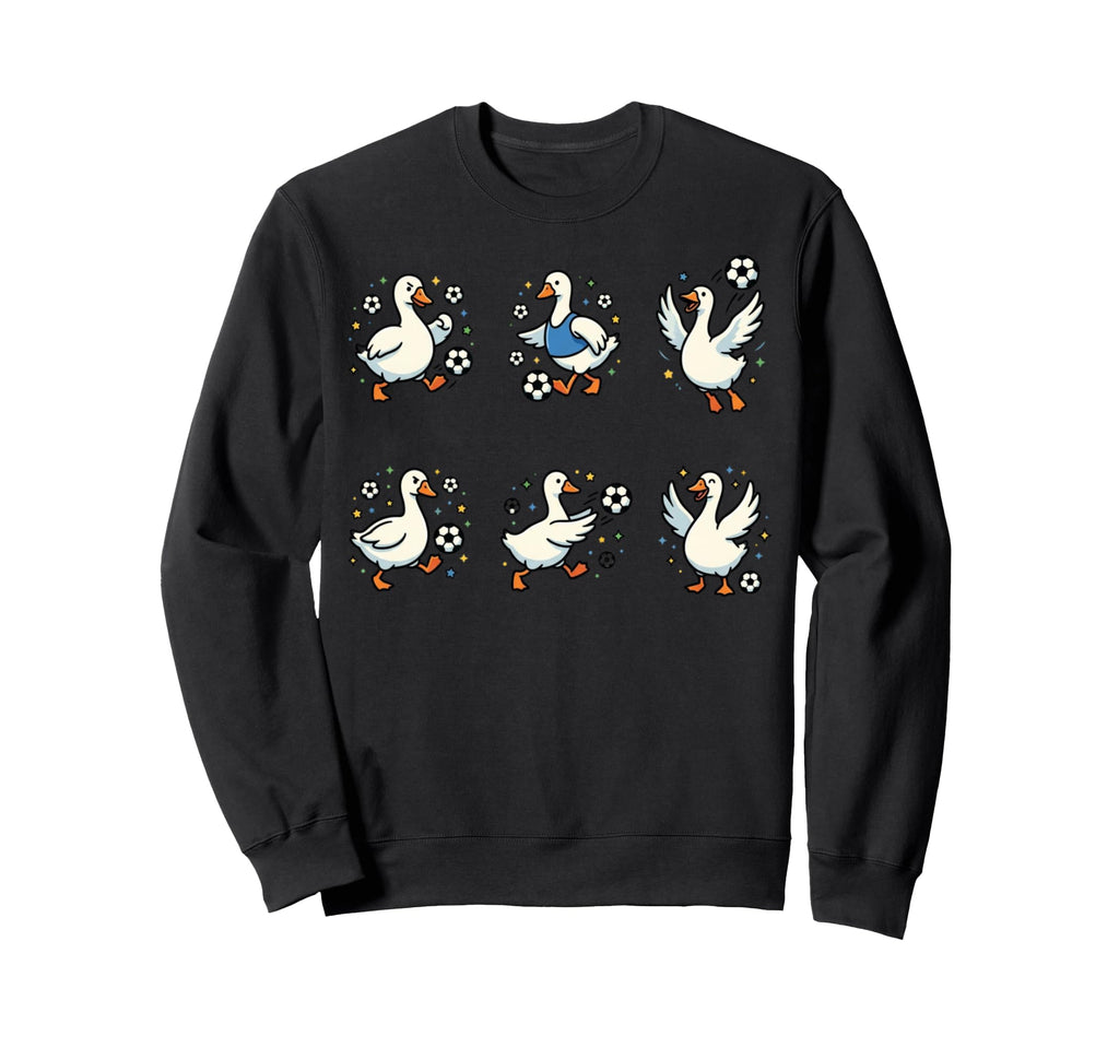 Silly Goose Playing Soccer Sweatshirt - Fun Novelty Design Men Women