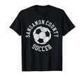 Sangamon County Soccer Distressed 90S T-Shirt - Trendy Graphic Men Women