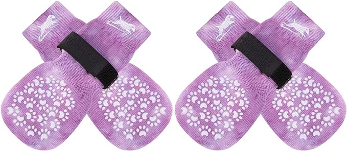 EXPAWLORER Anti Slip Dog Socks to Prevent Licking Paws, Dog Shoes for Hot Pavement, Dog Booties for Small Medium Large Senior Dogs, Traction Control Dog Boots & Paw Protectors for Hardwood Floors