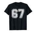 White Sports Team Number 67 T-Shirt - Graphic Print Men Women
