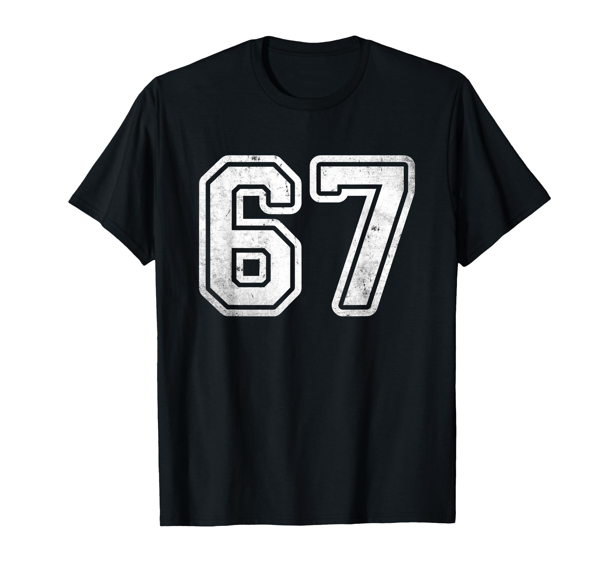 White Sports Team Number 67 T-Shirt - Graphic Print Men Women