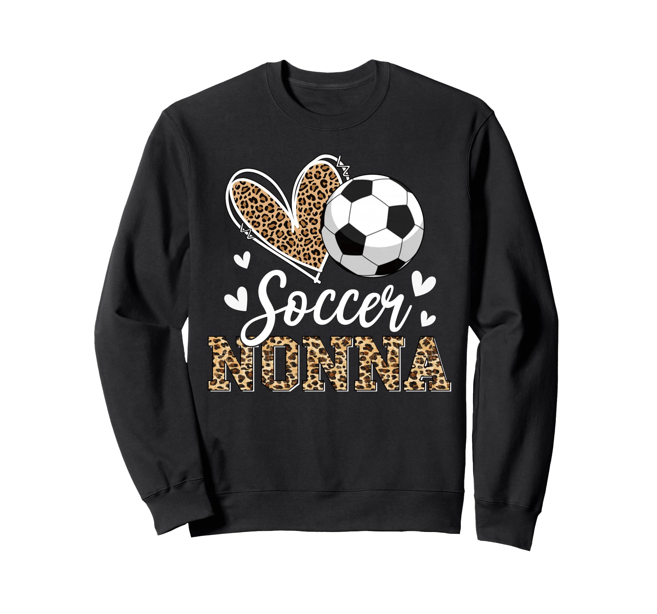 Funny Soccer Nonna Leopard Nonna Sweatshirt - Graphic Print for Adults